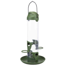 Wild Bird Seed Feeder With Plate 29cm Plastic Hanging 750ml