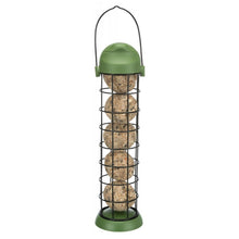 Wild Bird Fat Ball Feeder Metal Hinged Lid Holds 5 Balls 8x22cm