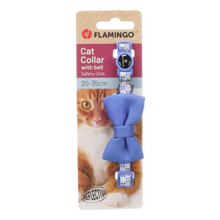 Flamingo Cat Collar Blue Bow Tie Adjustable Nylon Bell