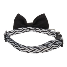 Flamingo Cat Collar Casi Black Bow Tie Nylon Adjustable