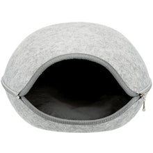 Luna Cuddly Cave Cat Bed Two In One Felt Plush