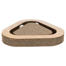 Cat Scratching Cardboard Triangle With Toy Balls