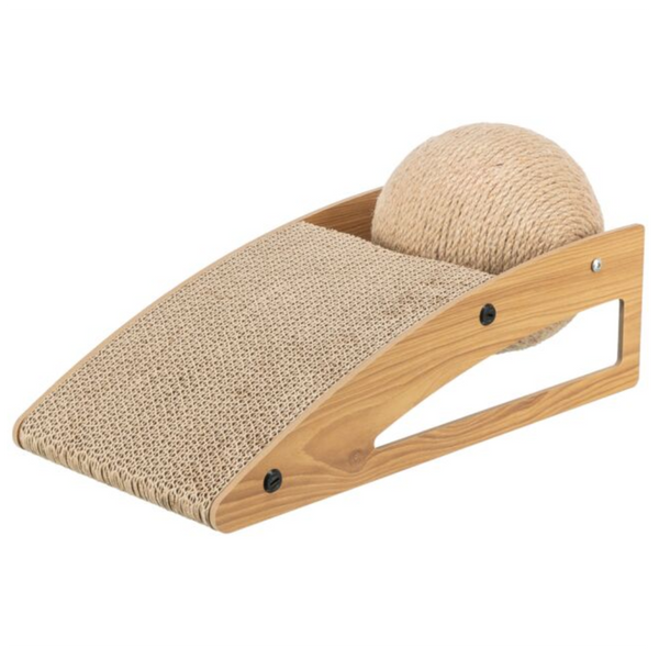 Trixie Scratching Ramp With Jute Ball Eco Friendly Cardboard Base